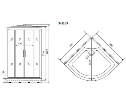 Душевая кабина Timo Standart T-6609 Silver 90х90 см