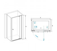 Душевой уголок RGW PA-44 (PA-02 + Z-12 + A-11) 70x80, прозрачное стекло