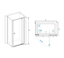 Душевой уголок RGW PA-44 (PA-02 + Z-12 + A-11) 90x80, прозрачное стекло