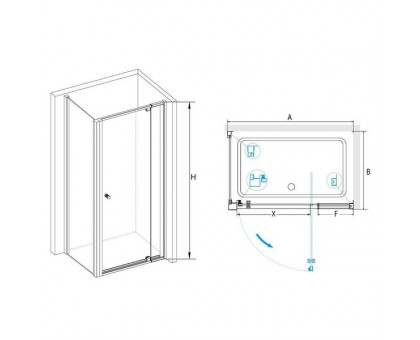 Душевой уголок RGW PA-44B (PA-02B + Z-050-1B) 100x80, прозрачное стекло