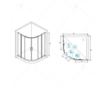 Душевой уголок RGW HO-512 (HO-51 + 2Z-42) 120x120, прозрачное стекло