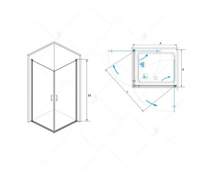 Душевой уголок RGW LE-30 90x90, прозрачное стекло