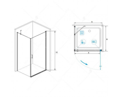 Душевой уголок RGW LE-34 (LE-03 + Z-14) 60x80, прозрачное стекло