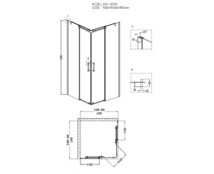 Душевой уголок Grossman GR-3090 90х90