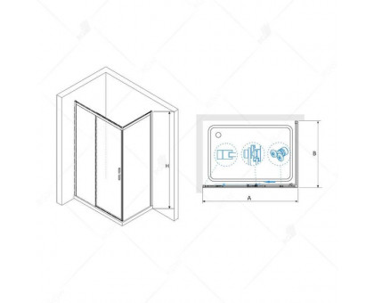 Душевой уголок RGW LE-41B (LE-12B + Z-22B) 110x90, прозрачное стекло