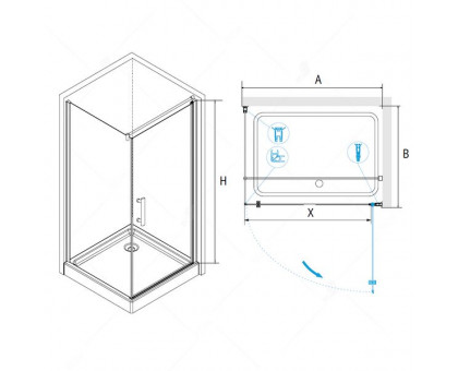 Душевой уголок RGW PA-33 90x90, прозрачное стекло