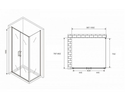 Душевой уголок ABBER Sonnenstrand AG04100C-S80