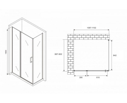 Душевой уголок ABBER Sonnenstrand AG04110BS-S90B