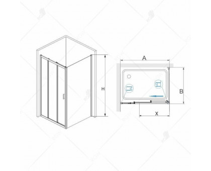 Душевой уголок RGW PA-73 P (PA-13 + 2Z-050-2) 130x100, прозрачное стекло