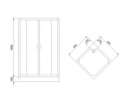 Душевой уголок Royal Bath RB 80HP-C 80х80 см, с матовыми стеклами