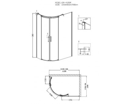 Душевой уголок Grossman GR-4120R 120х80