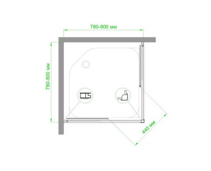 Душевой уголок Royal Bath RB HPD-C-CH 80х80 см, с матовыми стеклами