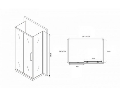 Душевой уголок ABBER Schwarzer Diamant AG30100H-S70-S70