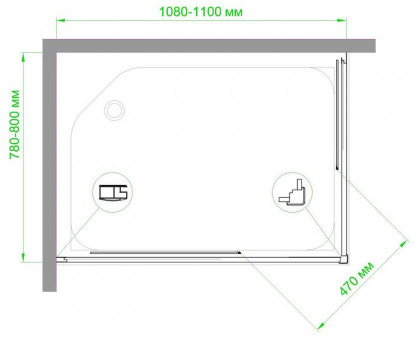 Душевой уголок Royal Bath RB HPD-T 110х80 см, с прозрачными стеклами