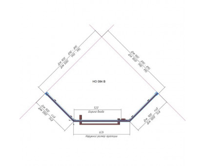 Душевой уголок RGW HO-084 100x100, матовое стекло