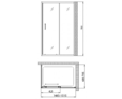 Душевой уголок Gemy Victoria S30191C-A70 150х70 см