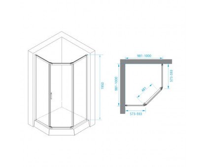 Душевой уголок RGW PA-86 100x100, прозрачное стекло
