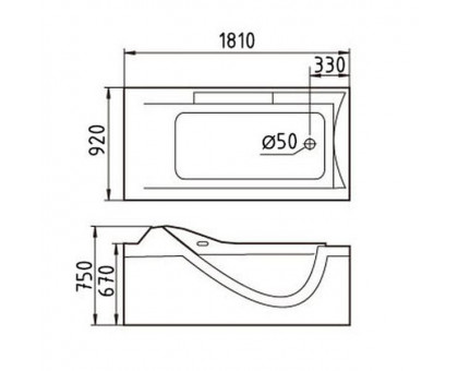 Акриловая ванна Gemy G9055 O R