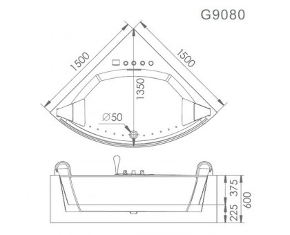 Акриловая ванна Gemy G9080